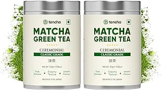 Tencha Ceremonial Matcha With Free Spoon | 60 Servings | Japanese Matcha Green Tea Powder | Sourced From Shizouka, Japan | No Artificial Sweeteners | 30 Gm X 2 Packs, 30 grams