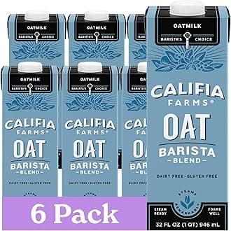 Oat Milk, Unsweetened Barista Blend, 32 Fl Oz (Pack of 6) | Shelf Stable | Non Dairy Milk | Creamer | Vegan | Plant Based | Gluten-Free | Non-GMO
