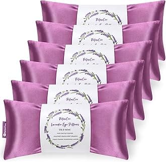 RelaxCoo Lavender Eye Pillow for Relaxation, Yoga, Sleeping, Weighted Eye Mask Heated for Headache, Sinus, Dry Eye Relief, Moist Heat Eyes Compress, Meditation Accessories with Aromatherapy, Pack of 6