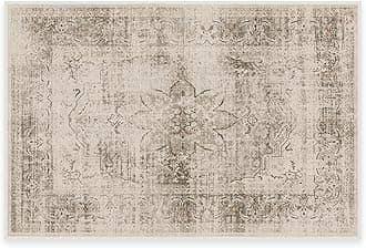 RUGGABLE Sarrah - Machine Washable Rug - Elegant Room Decor and Vintage Area Rug Perfect for Living Room Bedroom Kitchen - Stain Resistant - Pet & Child Friendly - Hazel 60cm x 90cm (Cushioned Pad)