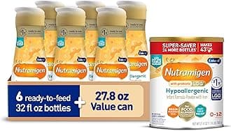 Enfamil Nutramigen Hypoallergenic Baby Formula, Lactose Free, Colic Relief from Cow's Milk Allergy Stars in 24 Hours, Brain Building Omega-3 DHA, Probiotic LGG, 27.8 Oz + 32 FL Oz (Pack of 6)