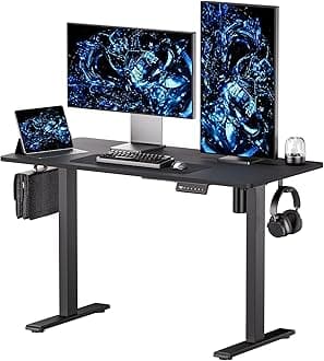 SOHOMACH Electric Standing Desk - Adjustable Height with Memory Preset, 120 x 60 cm Ergonomic Design Home Office Standing Desk
