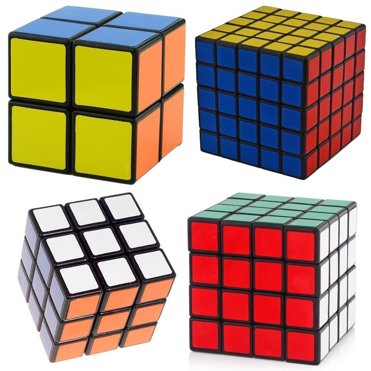 Ganoteck Black Cube Puzzle Bundle ,4 Pack Speed Cube Sets,Puzzle Toy Gift Box,Shengshou Rubik's Cube
