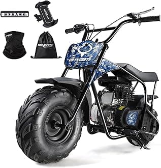 Oryxearth Mini Bike for Kids, 105CC 4-Stroke Kid Gas Powered Off-Road Pocket Pit Trail Motorcycle W/EPA Approved, Up to 28 Mph Weight Support 185 LBS, for Adults and Teens