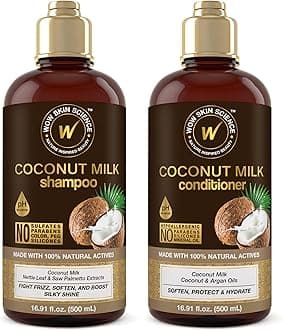 Coconut Milk Shampoo And Conditioner Set - Shampoo Conditioner Set Paraben Sulfate Free - Shampoo & Conditioner Set For Curly Hair (Brown, 2 Piece Set)