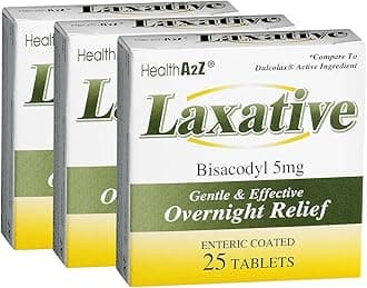 Laxative Bisacodyl 5mg | Gentle and Fast Overnight Relief for Constipation (75 cout (Pack of 3))