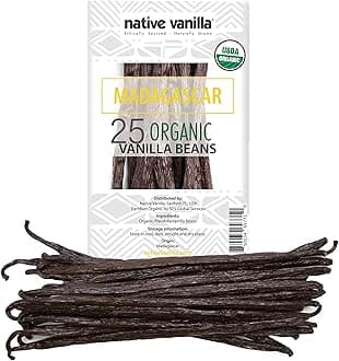 - 25 Organic Madagascar Vanilla Beans - Gourmet Grade A Premium Vanilla Pods - For Vanilla Extract & Baking - For Cooking, Desserts & More - 100% Vegan & Kosher - Non-GMO & Gluten-Free - Native Vanilla