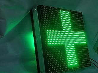 AL-QURAISH P10 Led Running/Scrolling Plus Sign Programable Text Message Display Board WI-FI (GREEN, 1FT. × 1FT. BOTH SIDE)