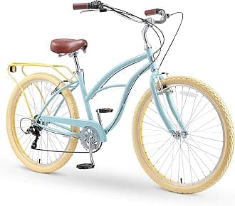 sixthreezero Around The Block Women's Beach Cruiser Bike, 1/3/7/21 Speed Bicycles, 26"/24" Wheels, Multiple Colors