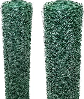JAOSY Hexagonal Wire Mesh 60CMX25M(2FTX82FT) Electro Plated Wire Fencing Chicken Wire Net 0.9mm Thickness Galvanized Wire Fence Roll Hardware Cloth 50mm for Chicken Aviary Rabbit Pet