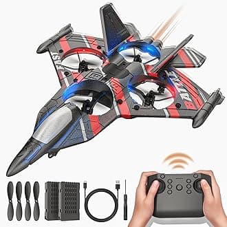 - BEZGAR RC Plane | 2.4GHZ Remote Control Airplane, RC Helicopter, 360° Flip Fighter Jet Toy, Toys for ages 8-13 with Colorful LED Navigation Lights Red