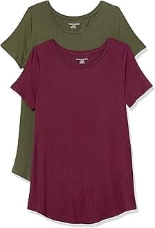 Amazon Essentials Women's Short-Sleeve Scoopneck Tunic, Pack of 2