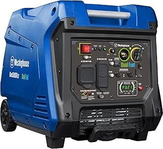 5000 Peak Watt Super Quiet Dual Fuel Portable Inverter Generator, Wheel & Handle Kit, Gas & Propane Powered, RV Ready, CO Sensor, Parallel Capable