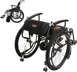 MobiQuipG-Explorer All Terrain, Lightweight, Folding, Manual Self Propelled Aluminium Wheelchair, Quick Release Wheels, Black Frame, 18 inch Seat.