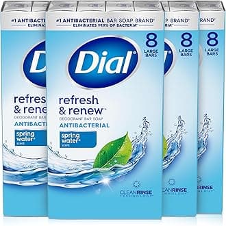 - Antibacterial Bar Soap, Spring Water, 32 Bars, 8 Count (Pack of 4)