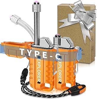 Lafagiet USB C Rechargeable Lighter, 360° Flexible Neck, Wind & Water Proof, Electric Arc Lighters for Candle, Camping