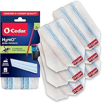 O-Cedar Genuine H2prO Mop Pads (Pack of 6) | Machine Washable | Reusable | Microfiber Mop Head Replacements