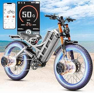 Romeo Pro 2/3 34-50Mph Electric Bike for Adults, 1600/2500/4000/5600W Dual Motor Ebike 48-60V 60-80Ah Battery 100-235 Mile Long Range, 26*4.0"/20*4.5" Fat Tire, Full Suspension, All Terrain