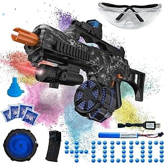 Electric Gel Ball Blaster, High Speed Automatic Splatter Ball Blaster with 45000+ and Goggles, JIFTOK Rechargeable Splatter Ball Toys for Outdoor Activities Shooting Game Party Favors -Black