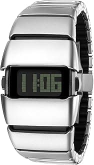 BENLYDESIGN Unique Metal Digital Watch for Men, Retro 2000s Vintage OLED Display Ironman Watch Men Style Stainless Steel Band Waterproof Minimalist Unisex Streetwear Gift for Men X6000