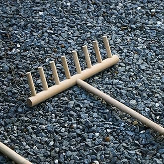 Outdoor Zen Garden Rake Tool- Large Japanese Garden Rakes Full Size 48" Long 8 Tines Solid Beech Wood Zen Rake for DIY Rock Sand Garden Accessories Tress Relief Gifts for Adult
