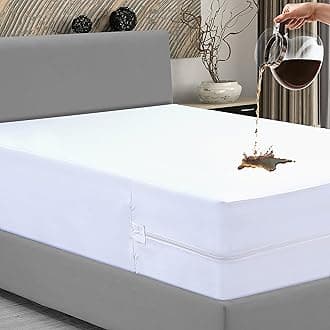 Waterproof Super King Zipped Bed Bug Mattress Protector - anti Allergy dust mite mattress cover, fully Mattress Encasement with Zip super king (182 x 200 +30cm)