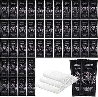 Hot or Cold Moist Cotton Towel Bulk Moist Towelettes Individually Wrapped 8.7" x 8.7",White Towel Services,Refreshment Pre Moistened Towels Lavender Scent for Travel Sport Party Spa Dentist Hotel