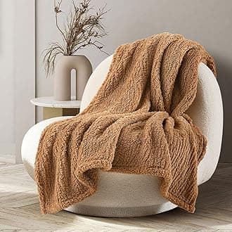 Ultra Soft Cozy Sherpa Throw Blanket, Brown Pattern Reversible, Light Weight Warm Decorative Boho Style Throw Blanket Cover for Sofa, Couch, Bedroom,Travel, 50”x60”