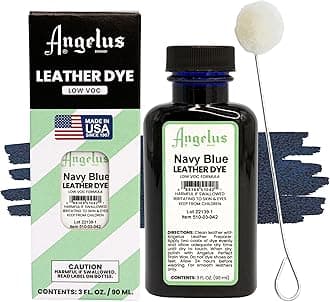 Leather Dye - Flexible Leather Dye for Shoes, Boots, Bags, Crafts, Furniture, & More 3oz (Navy Blue)