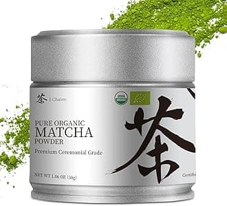 Chaism Ceremonial Grade Matcha Green Tea Powder - Premium First Harvest USDA Organic Gluten-Free Vegan, 100% Pure Unsweetened No Additives, 1.06oz Tin
