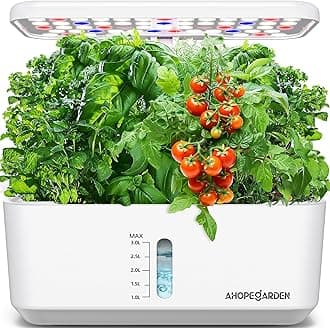 Indoor Garden Hydroponics Growing System: 10 Pods Plant Germination Kit Herb Vegetable Growth Lamp Countertop with LED Grow Light - Hydrophonic Planter Grower Harvest Lettuce