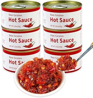 Artisanal Spicy Chili Sauce,Umami Mushroom Hot Sauce,Bold, Fiery Flavor Packed with Real Vegetables,Perfect for Grilling, Stir-Fries, Dipping & Marinades - 6 cans