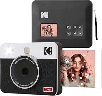 Mini Shot 3 Retro - Portable Instant Camera and Photo Printer – 2-in-1 Printer Compatible with iOS & Android – Bluetooth Connection - (7.6 x 7.6 cm) - White