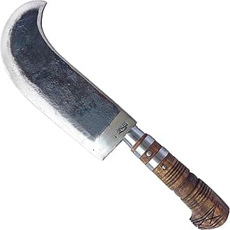 AMINUS Heavy-Duty Meat Cleaver Knife, High-Carbon Steel (9-Inch Blade), Full-Tang Wooden Handle with Steel Ring, Handmade Bone & Meat Chopper for Kitchen