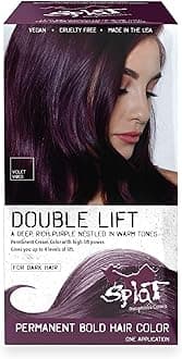 Splat Violet Vibes Double Lift Permanent Hair Dye Kit, 1 Application, Includes Purple Hair Color, Developer, Concentrate, Conditioner, Gloves, Processing Cap & Instructions, Vegan & Cruelty Free