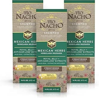 Tío Nacho Mexican Herbs Anti-Hair Loss Shampoo with Royal Jelly and Rosemary Extract, Strengthening Herbal Shampoo for Men and Women, Nourishing Formula, Healthier Hair, 14 fl oz (Pack of 3)