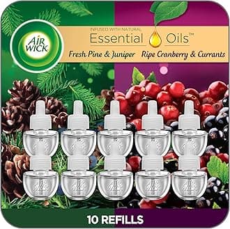 Plug in Scented Oil Refill, 10ct, Fresh Pine & Ripe Cranberry, Essential Oils, Air Freshener