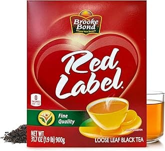 - Red Label Black Tea | Premium Quality | Loose Leaf Tea | Suitable for Indian Chai & Milk | Aromatic & Refreshing Flavor | 900 Grams (Pack of 1)