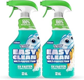 Scrubbing Bubbles Easy Clean Foaming Bleach-Free Bathroom All Purpose Cleaner, Fast-Acting Foam Cleans Limescale, Dirt and Grime on Showers, Sinks, Toilets, Tiles, Counters, 32oz Spray (Pack of 2)