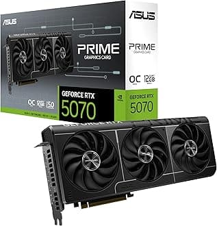 The SFF-Ready Prime GeForce RTX™ 5070 OC Edition Graphics Card, NVIDIA, Desktop (PCIe® 5.0, 12GB GDDR7, HDMI®/DP 2.1, 2.5-Slot, Axial-tech Fans, Dual BIOS)