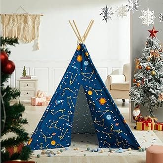 Asweets Kids Teepee Tent Children Play Tent Indoor Outdoor Play Tent Cotton Tent for Girls and Boys Kids Teepee (Starry Sky Tent)