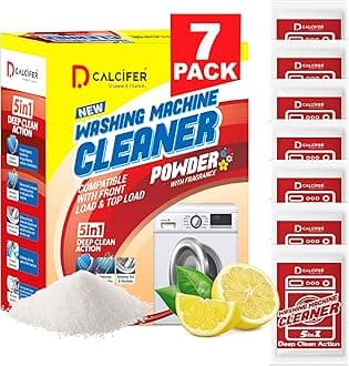 Dcalcifer Washing Machine Cleaner | Descaler For Washing Machine Front Load and Top Load | Washing Machine Cleaning Powder | Descaling Powder For Washing Machine Drum & Tub Cleaner | 7 Pouch 350gms