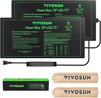 VIVOSUN 2 Pack Durable Waterproof Seedling Heat Mat 10" x 20.75" UL & MET-Certified Warm Hydroponic Heating Pad for Germination, Indoor Gardening, Greenhouse