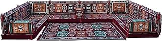 arabicsofa U Shaped Maroon Arabic Sofa Seating Set – Low Modular Sofa for Living Room