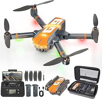GPS Drones with 4K Camera for Adults with Brushless Motor and Follow Me Mode,Long Flight Time and Distance,5G FPV Transmission and Auto Return,G9 Foldable RC Quadcopter for Beginner,Under249g (Dark gray)