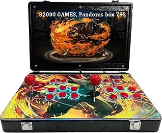 RegiisJoy 32000 in 1 Portable Arcade Game Console 18-inch HD Screen Dual Players Pandoras Box 78S,Retro Video Game Machine Metal Box Search/Hide/Save/Load/Pause Games