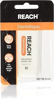 Reach DentoTAPE Waxed Ribbon Dental Floss 100-Yard Dispensers Pack of 4 AD