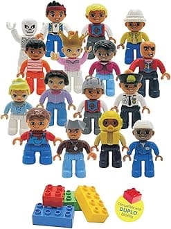 People Figures for Kids Building Blocks - Preschool Toys Building Blocks People Set for Kids - Compatible with All Major Brands Building Blocks for Toddlers 1-6 Years