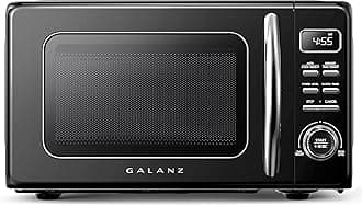 Galanz GLCMKZ07BKR07 Retro Countertop Microwave Oven with Auto Cook & Reheat, Defrost, Quick Start Functions, Easy Clean with Glass Turntable, Pull Handle.7 cu ft, Black