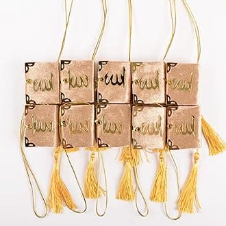 Set of 10 Quran Book for Muslim Favors Quran Book Arabic Hajj Favors Car Hanging Quran Islamic Gift (Cappucino)